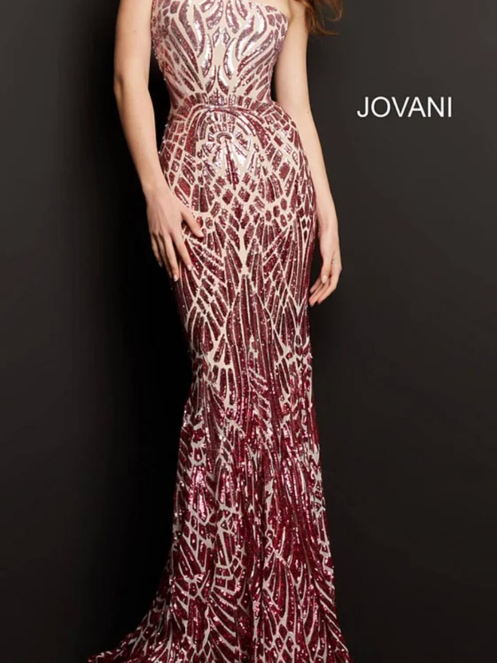 Jovani 06469 Ombre Pink/Fuschia Sequin Prom Dress